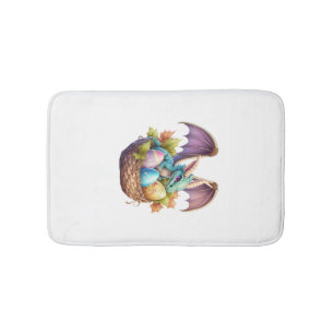 Dragon Easter Day Loves Collecting Easter Eggs Dra Bath Mat