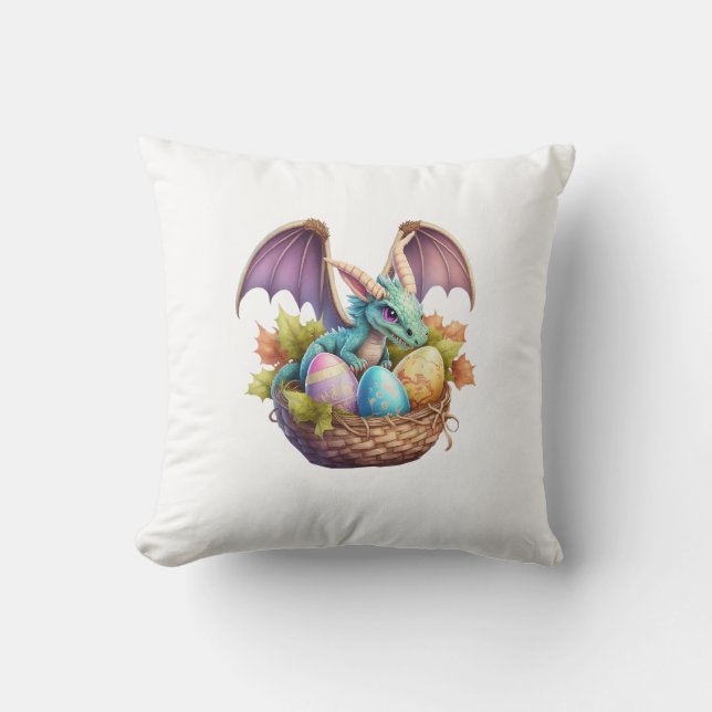 Dragon Easter Day Loves Collecting Easter Eggs Dra Cushion (Front)