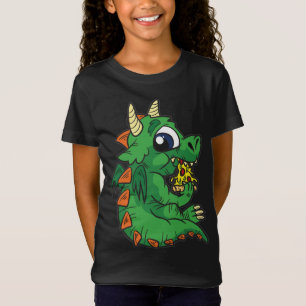 Dragon Eating Italian Pizza Slice T-Shirt