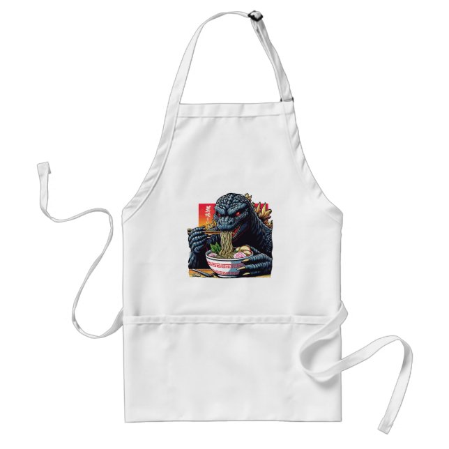 Dragon eating ramen  standard apron (Front)