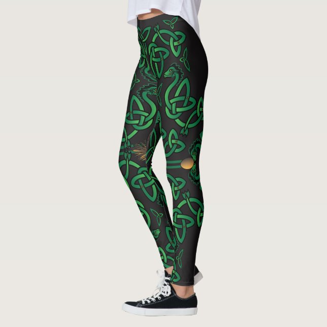Dragon Egg Celtic Cross Leggings (Left)