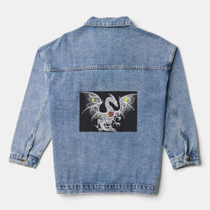 Dragon Embroidered Denim Delight: Women's Jacket