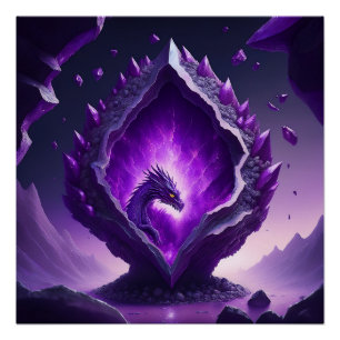 Dragon Emerges From Split In Spaceship he Crashed Poster