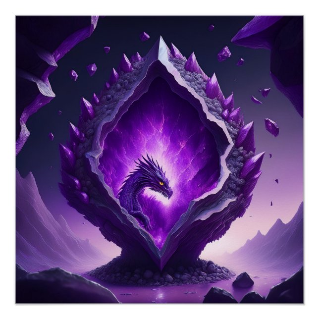 Dragon Emerges From Split In Spaceship he Crashed Poster (Front)