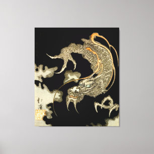 Dragon Emerging From Dark Clouds Totoya Hokkei Canvas Print