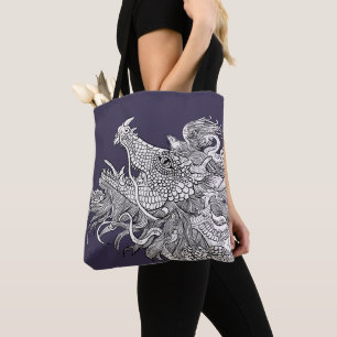 Dragon Enchantment Detailed Dragon Art Tote Bag
