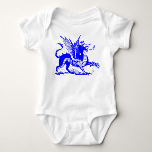 Dragon Engraving - Blue Baby Bodysuit