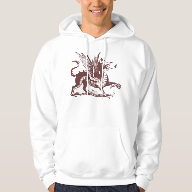 Dragon Engraving - Dark Brown Hoodie (Front)