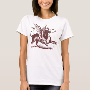 Dragon Engraving - Dark Brown T-Shirt