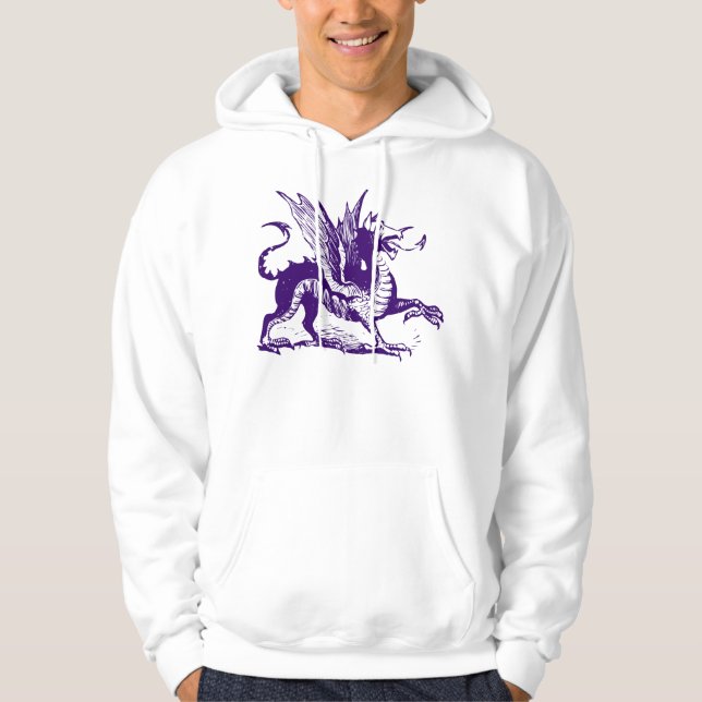 Dragon Engraving - Deep Purple Hoodie (Front)