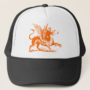 Dragon Engraving - Orange Trucker Hat