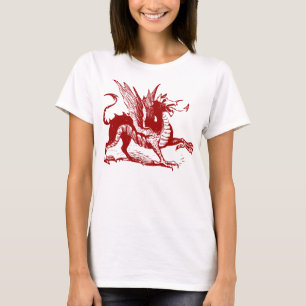Dragon Engraving - Ruby Red T-Shirt