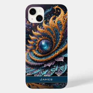 Dragon Eye Modern Abstract Geometric Fractal Name Case-Mate iPhone 14 Plus Case