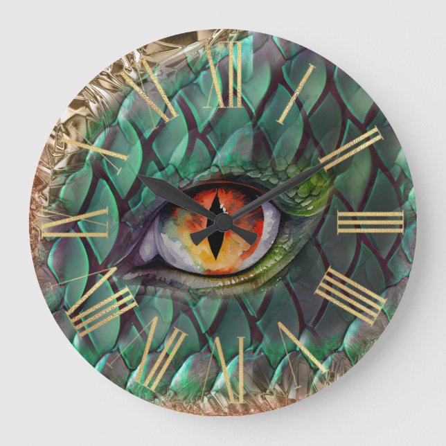 Dragon Eye Mythical Fantasy Large Clock (Front)