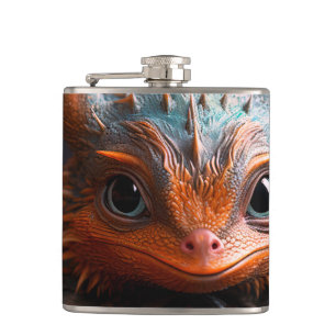 Dragon Face Hip Flask