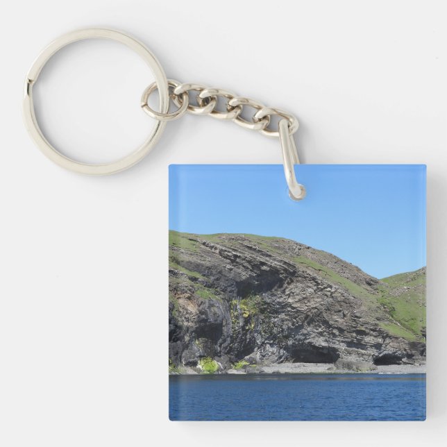 Dragon Face Rock Cliffs Skye Key Ring (Front)