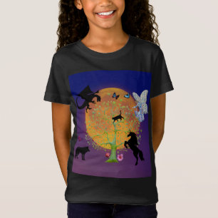 Dragon Fairy Unicorn Magical Fantasy Tree & Moon  T-Shirt