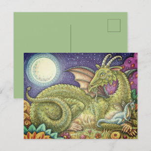 DRAGON FAMILY NEXT GENERATION, WHIMSICAL FANTASY POSTCARD