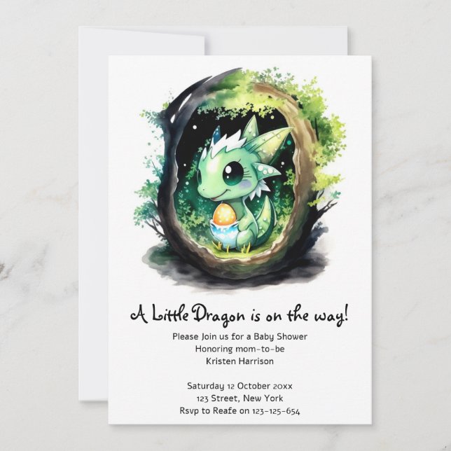 Dragon Fantasy Baby Shower Invitation (Front)