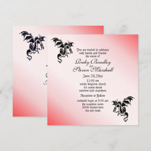 Dragon Fantasy Red Wedding Invitation
