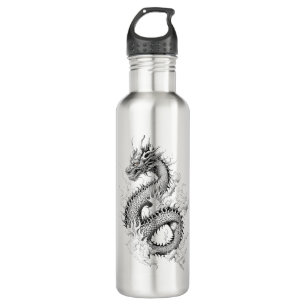 Dragon Fantasy Wild Animal Illustration Art Tattoo 710 Ml Water Bottle