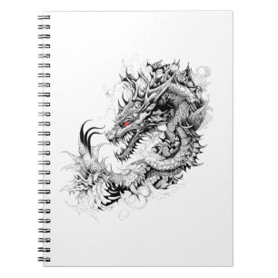 Dragon Fantasy Wild Animal Illustration Art Tattoo Notebook