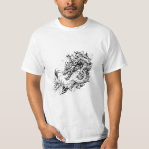 Dragon Fantasy Wild Animal Illustration Art Tattoo T-Shirt