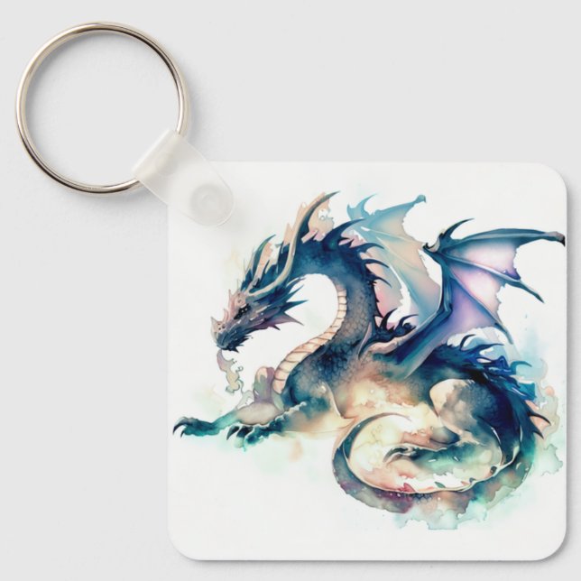 Dragon fantasy world key ring (Front)