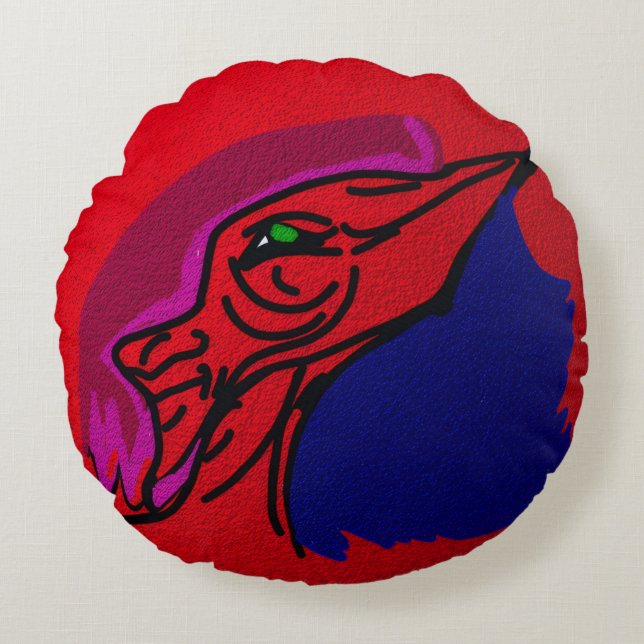 Dragon Fashionista Round Cushion (Front)