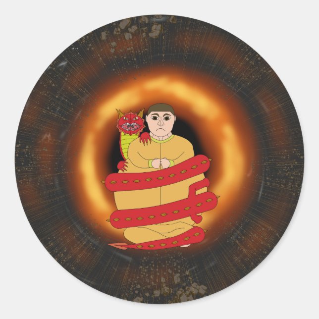 Dragon Fat Dude Sticker (Front)