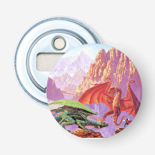 Dragon Fight Bottle Opener Magnet