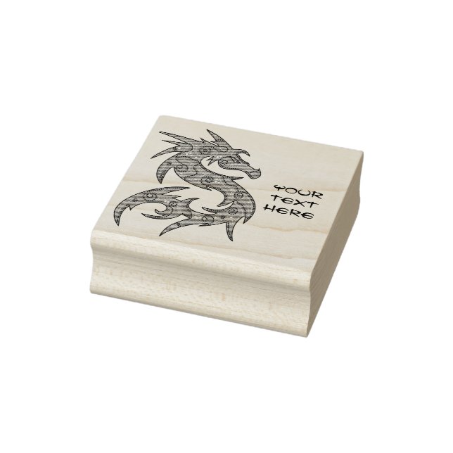 Dragon filled with Dots Pattern - left Rubber Stamp (Stamp)