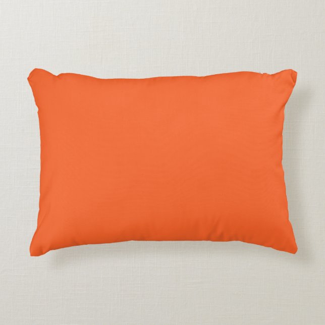 Dragon Fire Bright Orange Solid Colour Print Decorative Cushion (Front)