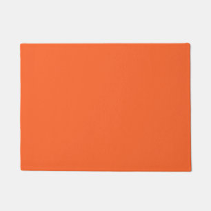Dragon Fire Bright Orange Solid Colour Print Doormat