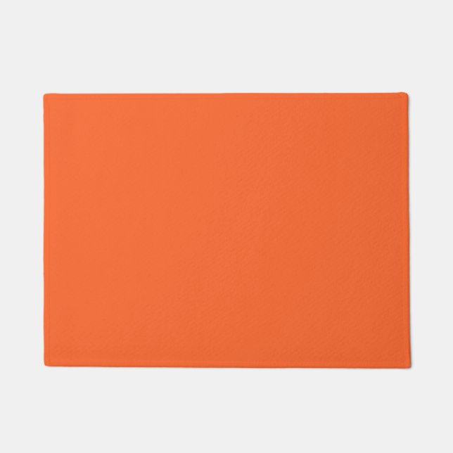 Dragon Fire Bright Orange Solid Colour Print Doormat (Front)