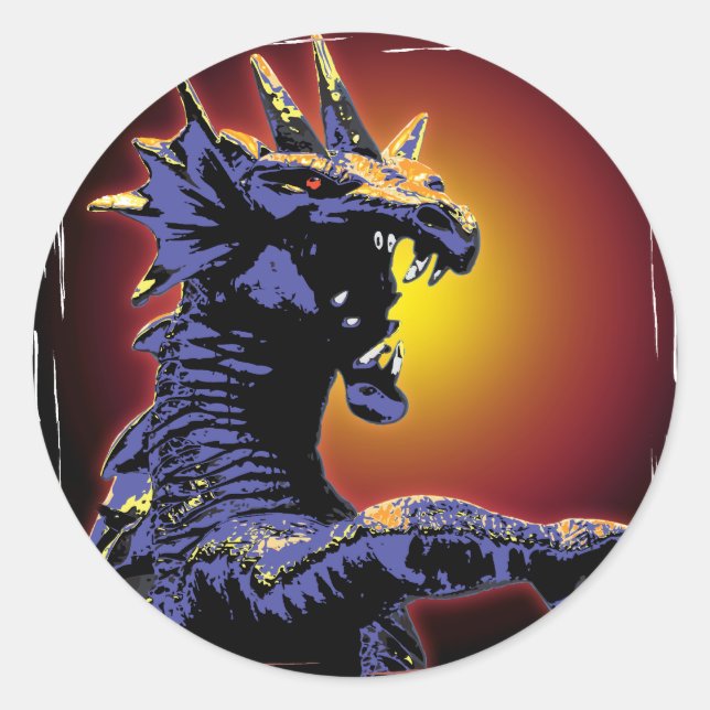 Dragon Fire Classic Round Sticker (Front)