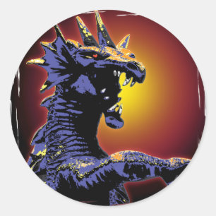 Dragon Fire Classic Round Sticker