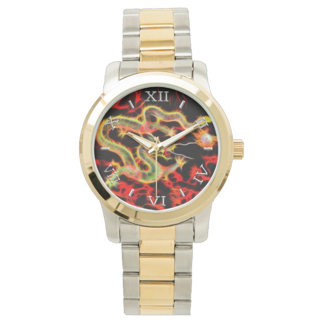 Dragon Fire decor on Lucky Energy Dial Watch (Front)