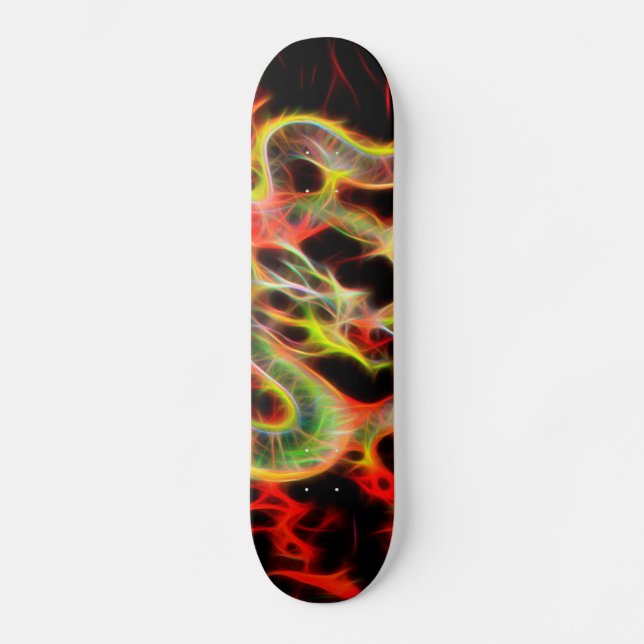 Dragon Fire decor on Lucky Energy Skateboard (Front)