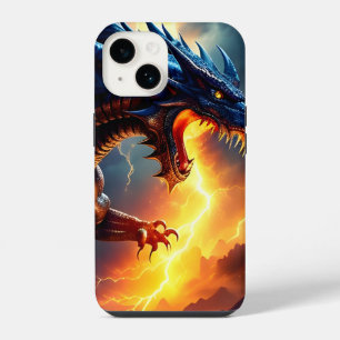 Dragon Fire Lightning Fight Two iPhone 14 Case