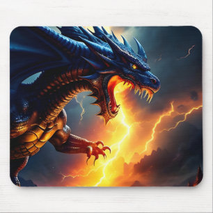 Dragon Fire Lightning Fight Two Mouse Mat