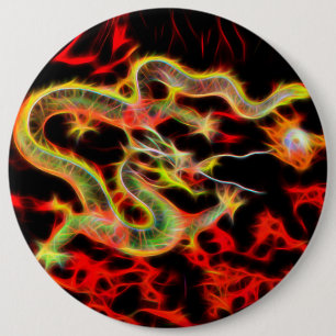 Dragon Fire on Lucky Energy 6 Cm Round Badge