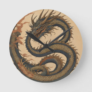 Dragon fire round clock