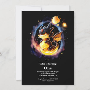 Dragon First Birthday Invitation