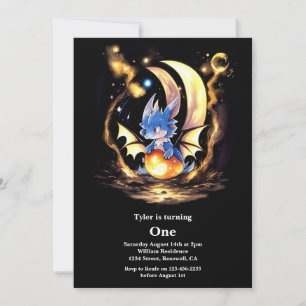 Dragon First Birthday Invitation