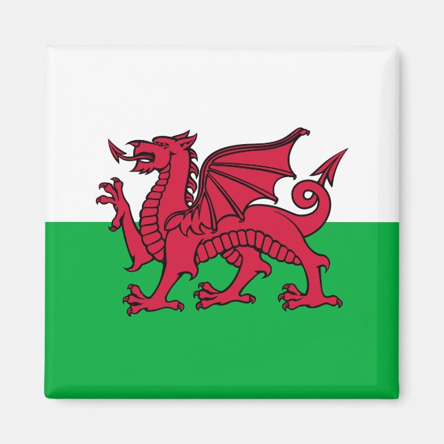 Dragon Flag of Wales, Celtic Welsh National Flag Magnet (Front)
