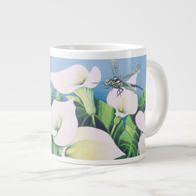 Dragon Flies Large Coffee Mug (Front Right)