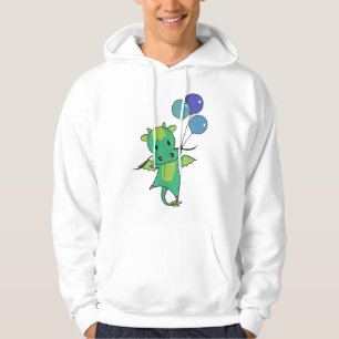 Dragon Flies With Balloons Cute Fantasy Dragon Hoodie