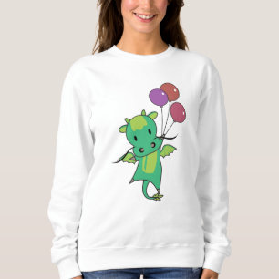 Dragon Flies With Balloons Cute Fantasy Dragon Sweatshirt