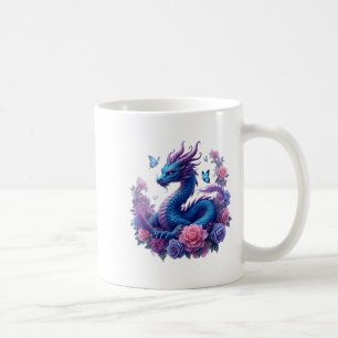 Dragon Flowers Beautiful Art Colourful Graphic Coffee Mug